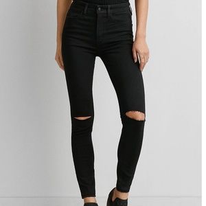 American Eagle Super Stretch X Ripped Black Skinny